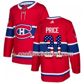 Adidas Maillot de Hockey Montreal Canadiens Carey Price 31 2017-2018 Rouge USA Flag Fashion Authentic - Homme